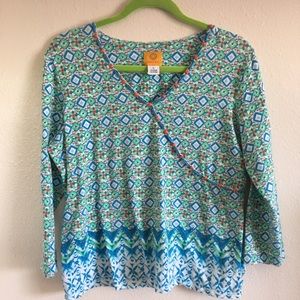 Ruby Rd. Long sleeved top sz L beading design
